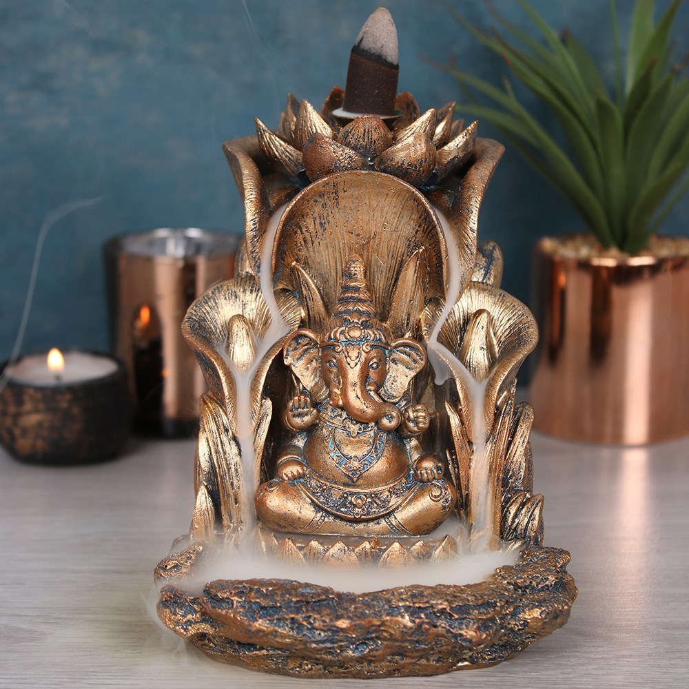 Bronze Ganesha - Räucherrückfluss-Brenner (Backflow Incense Burner)