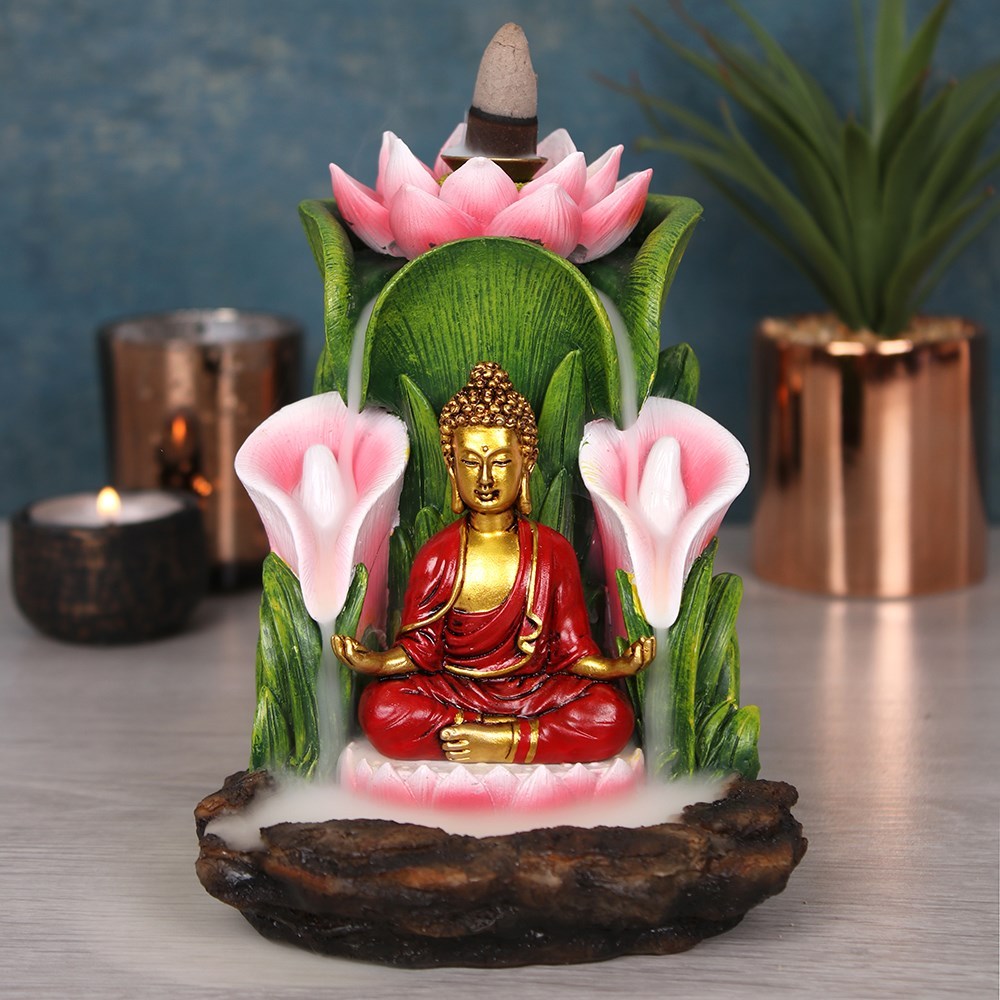 Farbenfroher Buddha - Räucherrückfluss-Brenner (Backflow Incense Burner)