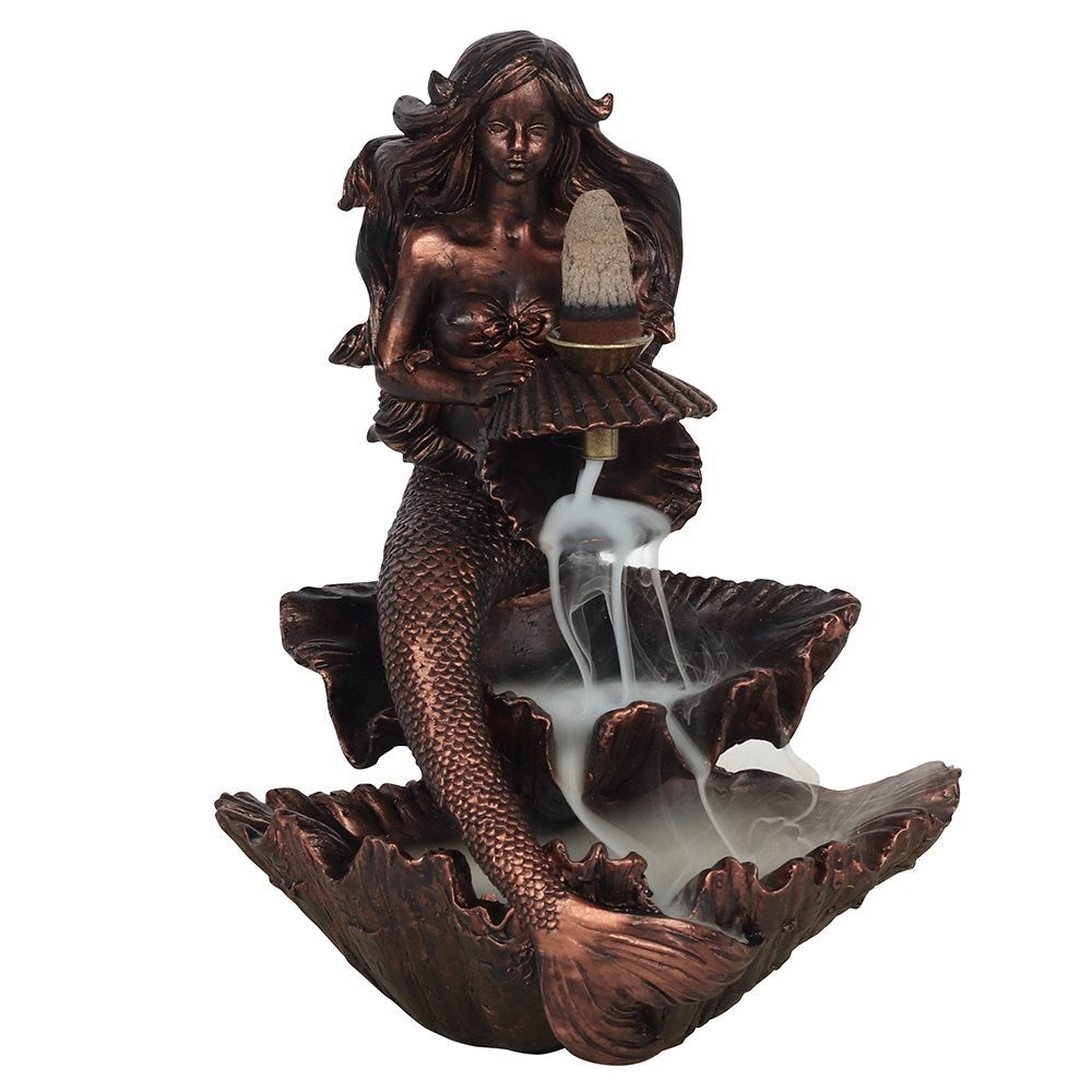 Bronze-Effekt-Räucherrückfluss-Brenner mit Meerjungfrau (Backflow Incense Burner)