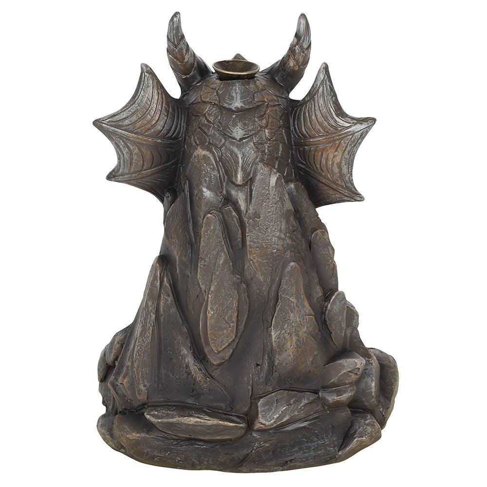 Drachen auf beleuchteter Burg - Räucherrückfluss-Brenner (Backflow Incense Burner)