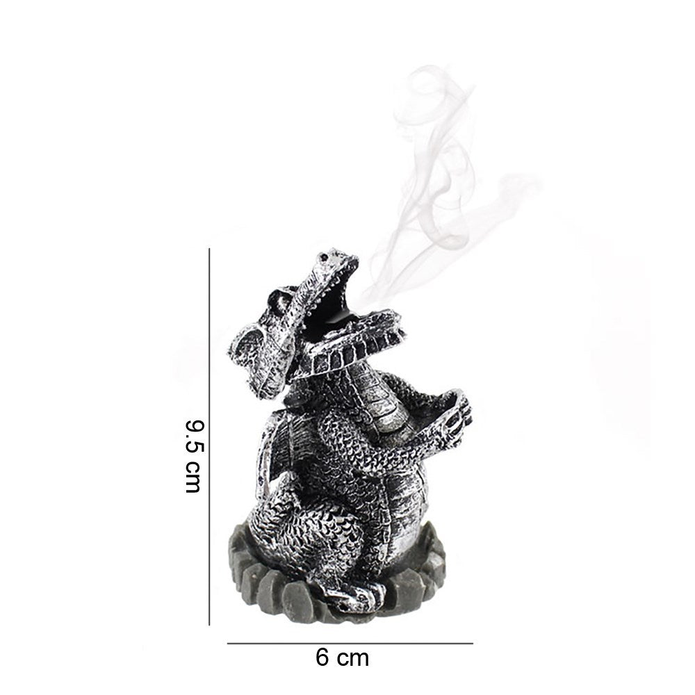 Silberner Drache Räucherkegelhalter