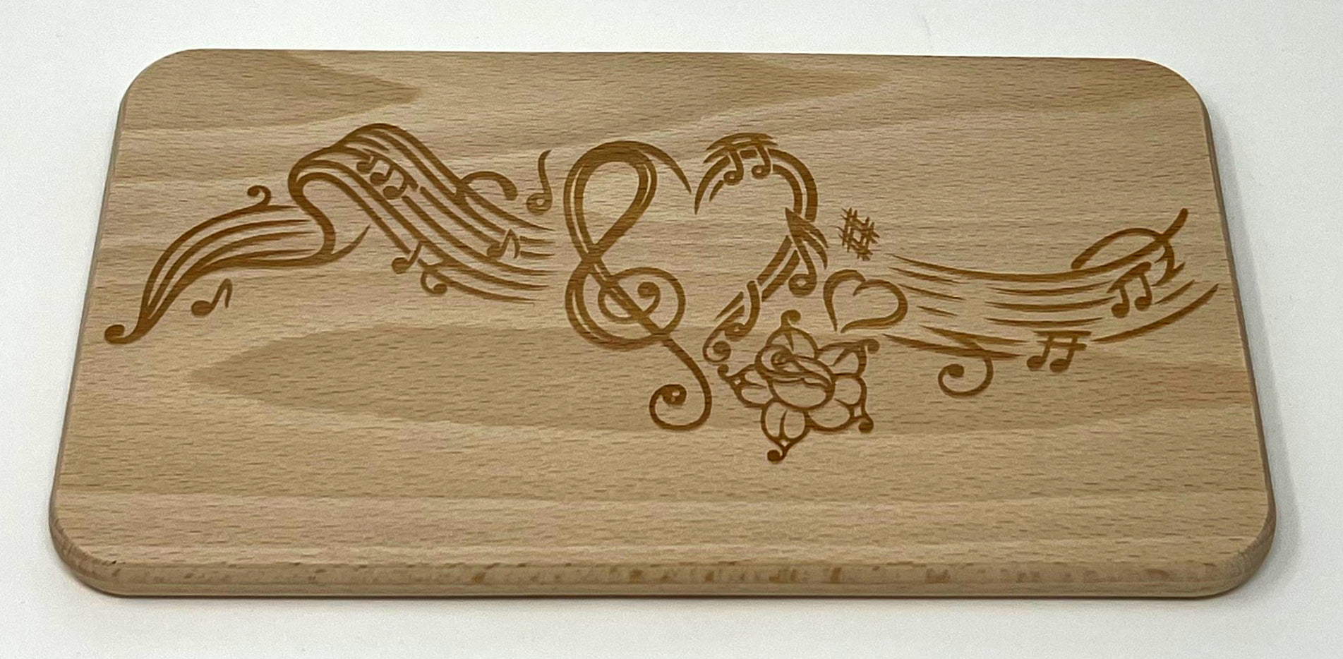 Frühstücksbrettchen Buche 22,5x12,5 x 1,2 Liebe zur Musik