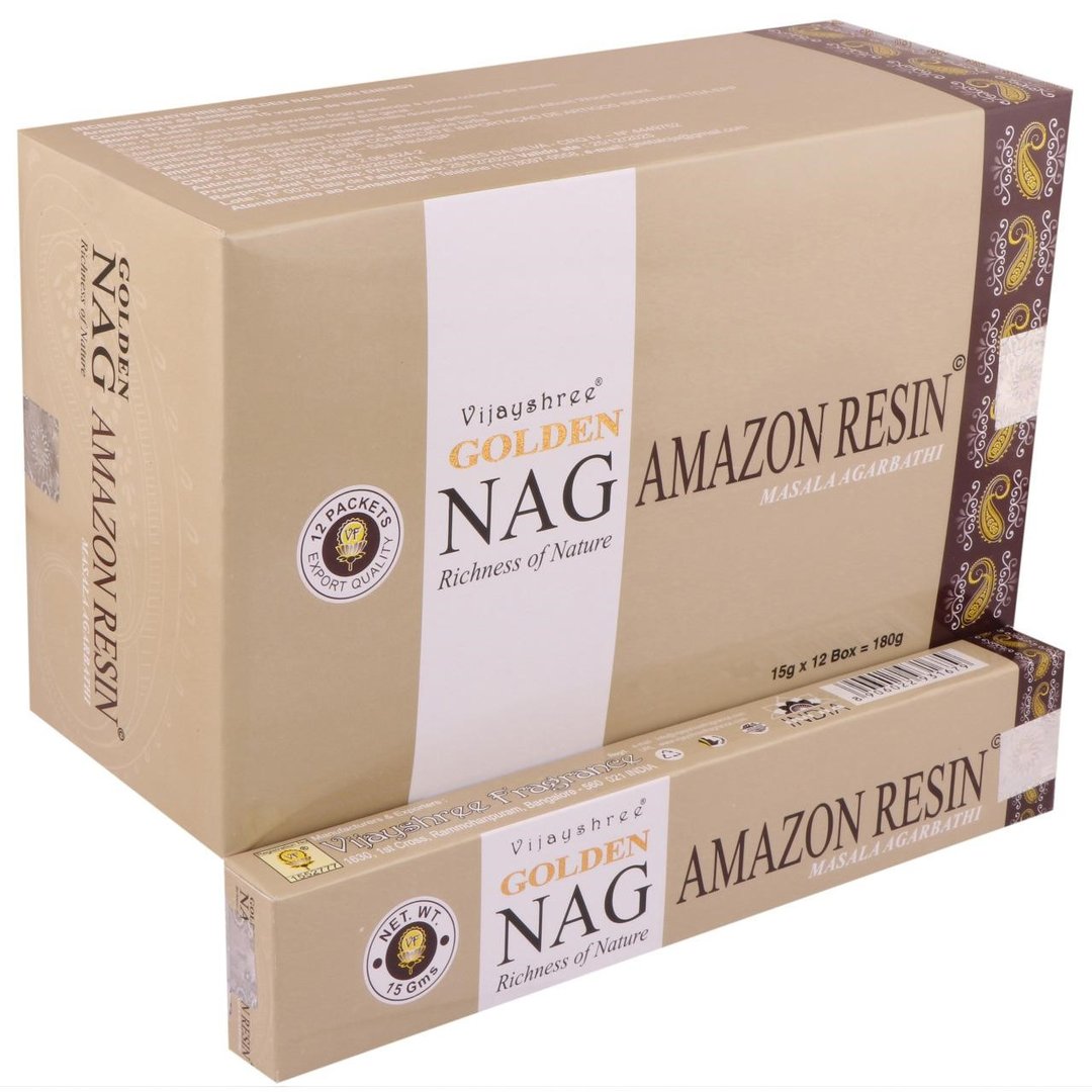 Vijayshree - Golden Nag Amazon Resin (Amazonasharz) - Räucherstäbchen 15 g