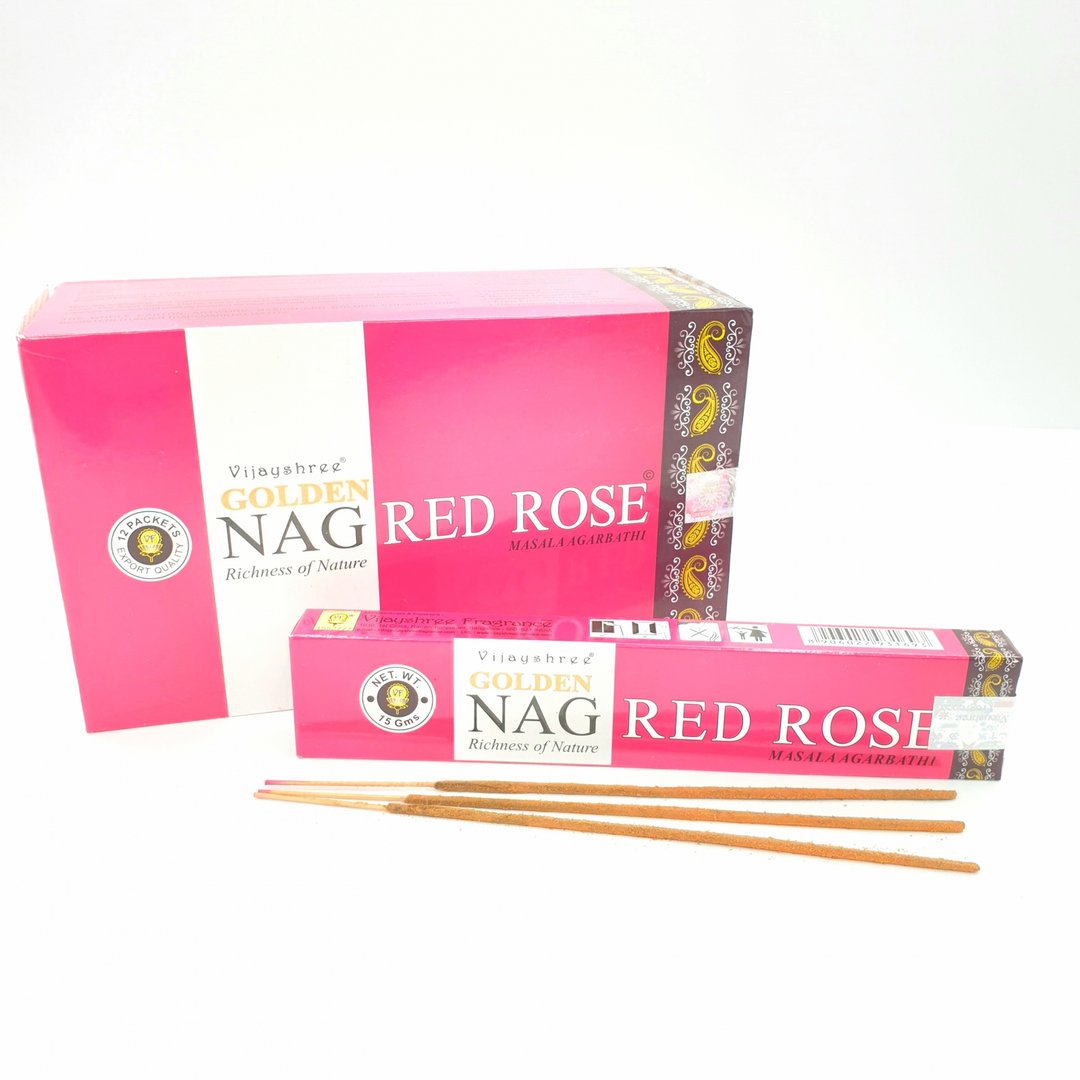 Vijayshree - Golden Nag Red Rose (Rote Rose) - Räucherstäbchen 15 g