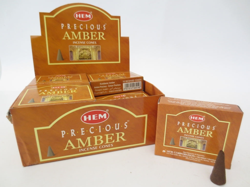 HEM Precious Amber (Kostbarer Bernstein) - Räucherkegel ca. 16 g