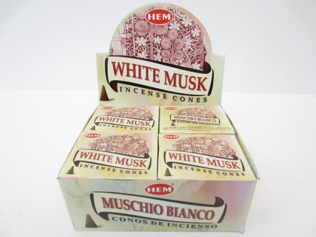 HEM White Musk (Weißer Moschus) - Räucherkegel ca. 16 g