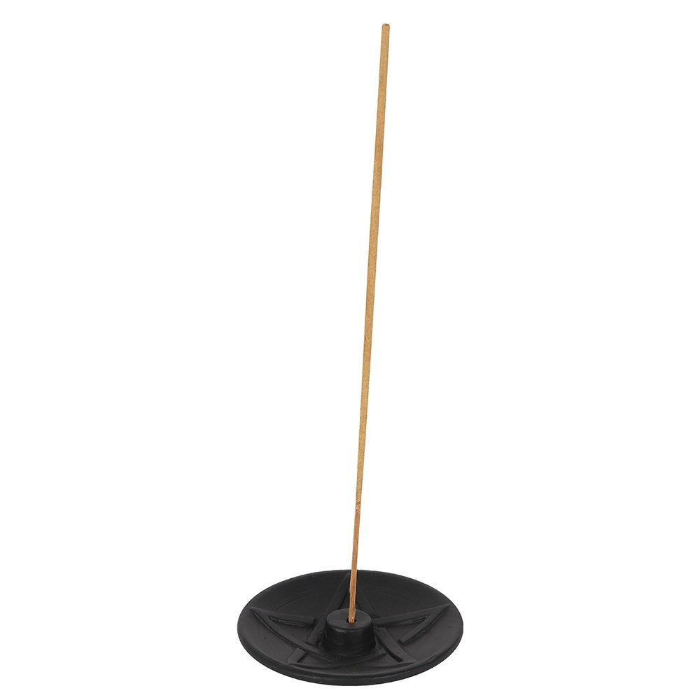 Schwarzes Pentagramm Terrakotta-Räucherteller