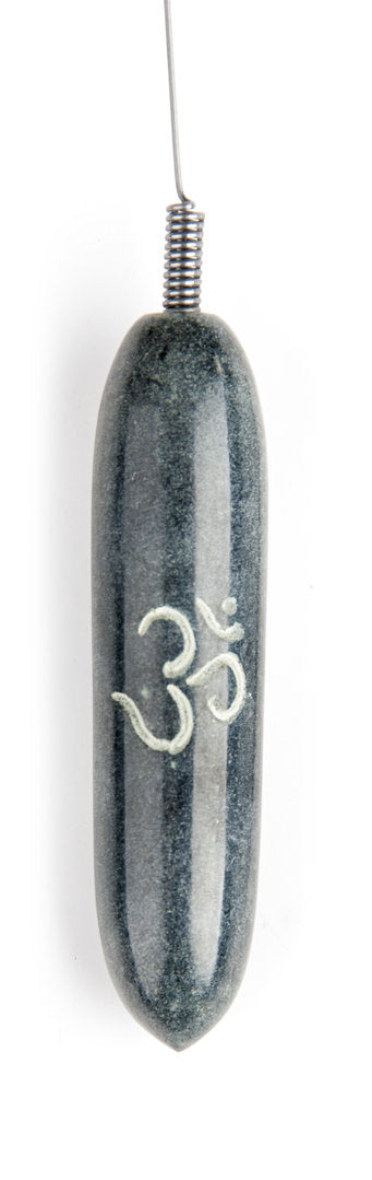 Tensor aus grauem Speckstein mit OM ca. 29,5 cm