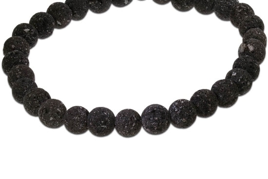 Lava Edelsteinarmband - Kugel ø 6 mm - auf Elastikband Länge ca. 18 cm