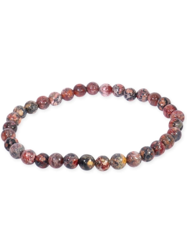 Leopardenstein Edelsteinarmband - Kugel ø 6 mm - auf Elastikband Länge ca. 19 cm