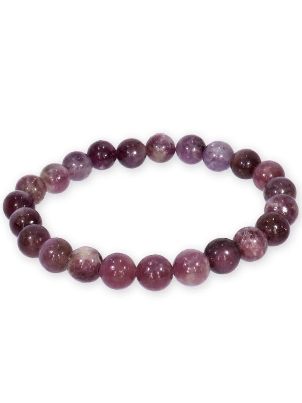 Lepidolit Edelsteinarmband - Kugel ø 8 mm - auf Elastikband Länge ca. 19 cm