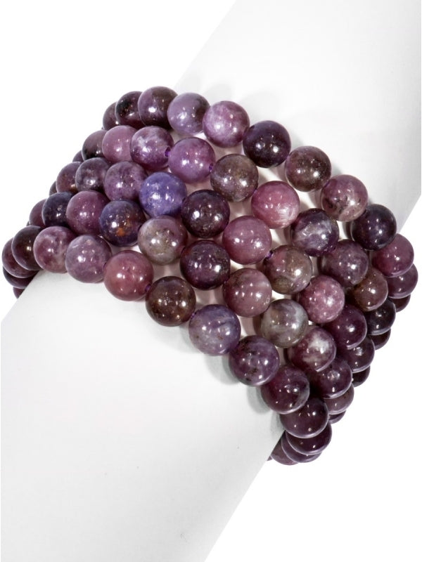 Lepidolit Edelsteinarmband - Kugel ø 8 mm - auf Elastikband Länge ca. 19 cm