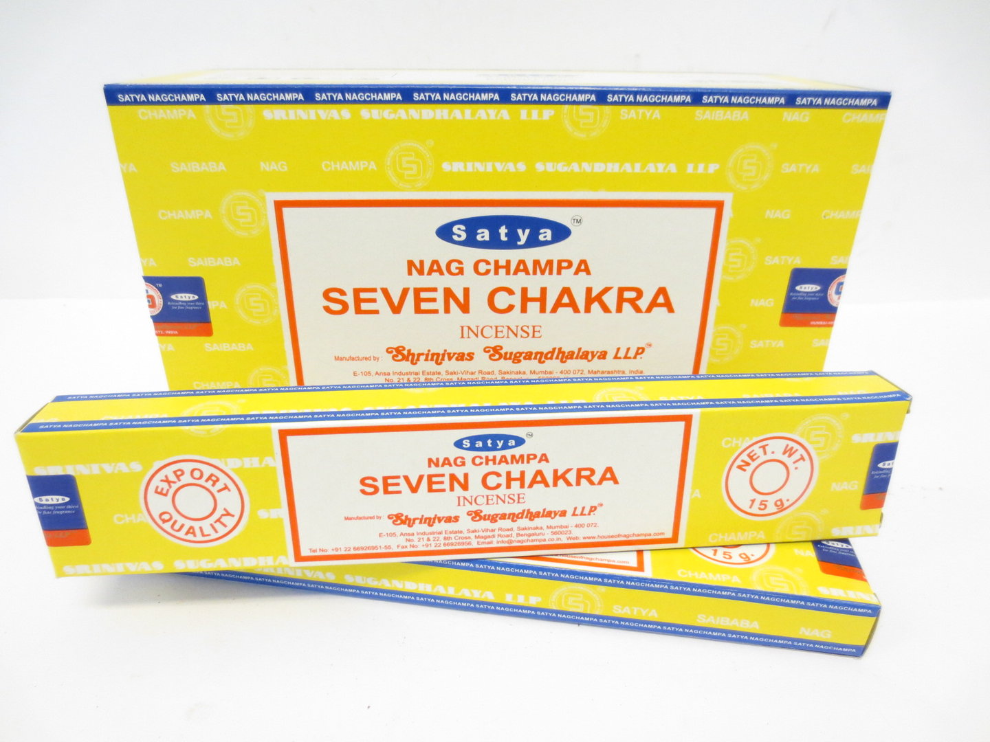Satya Nag Champa Seven Chakra (Sieben Chakren) - Räucherstäbchen 15 g