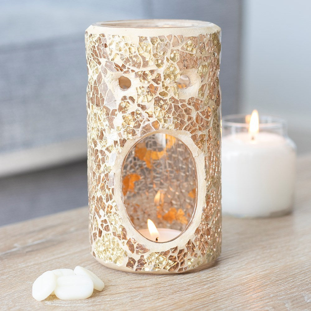 Goldene Mosaik Säule Aromalampe