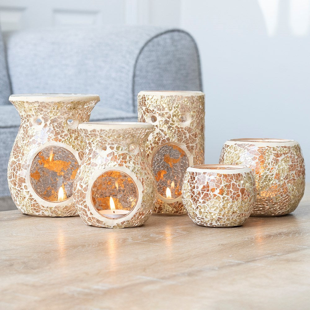Goldene Mosaik Säule Aromalampe