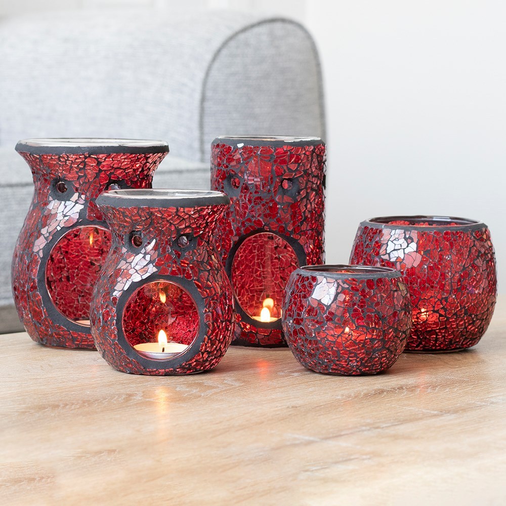 Rote Mosaik Säule Aromalampe