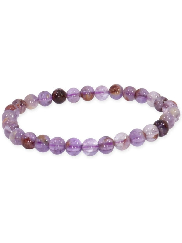Phantom Amethyst Edelsteinarmband - Kugel ø 6 mm - auf Elastikband Länge ca. 19 cm