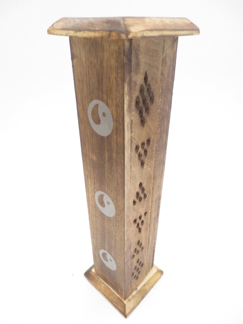 Räucherstäbchenturm aus Holz Yin Yang