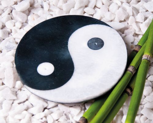Yin-Yang - Räucherstäbchenhalter aus Marmor 10 cm