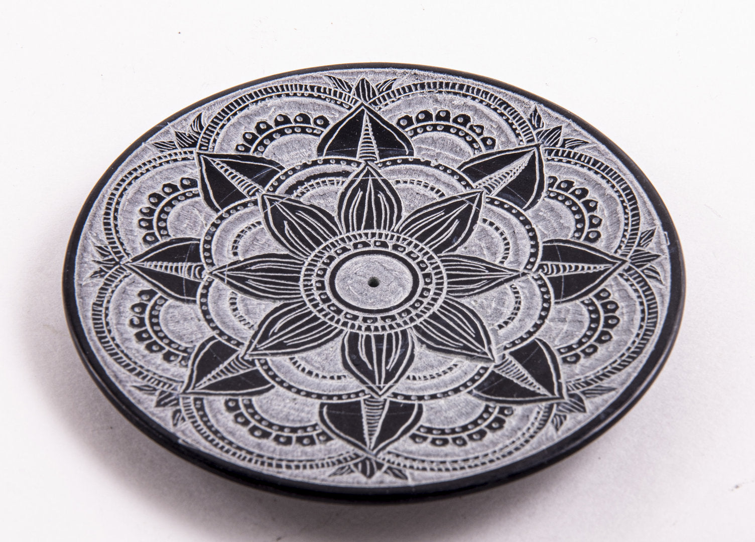 Stäbchenhalter Mandala, klein Speckstein 10,5 cm