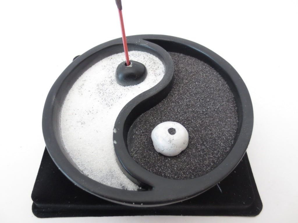 Yin Yang Räucherstäbchenhalter schwarz