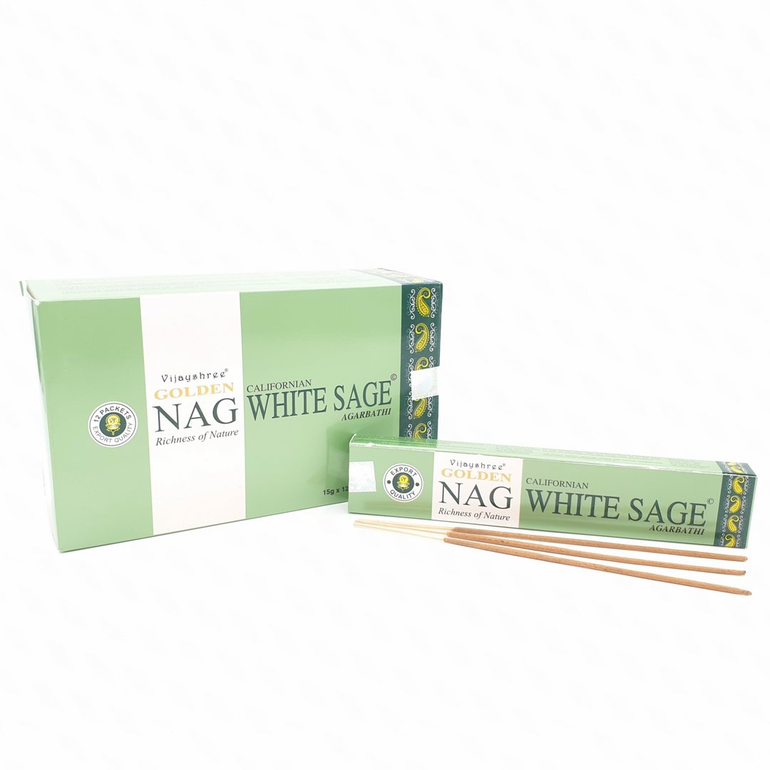 Vijayshree - Golden Nag White Sage (Weißer Salbei) - Räucherstäbchen 15 g