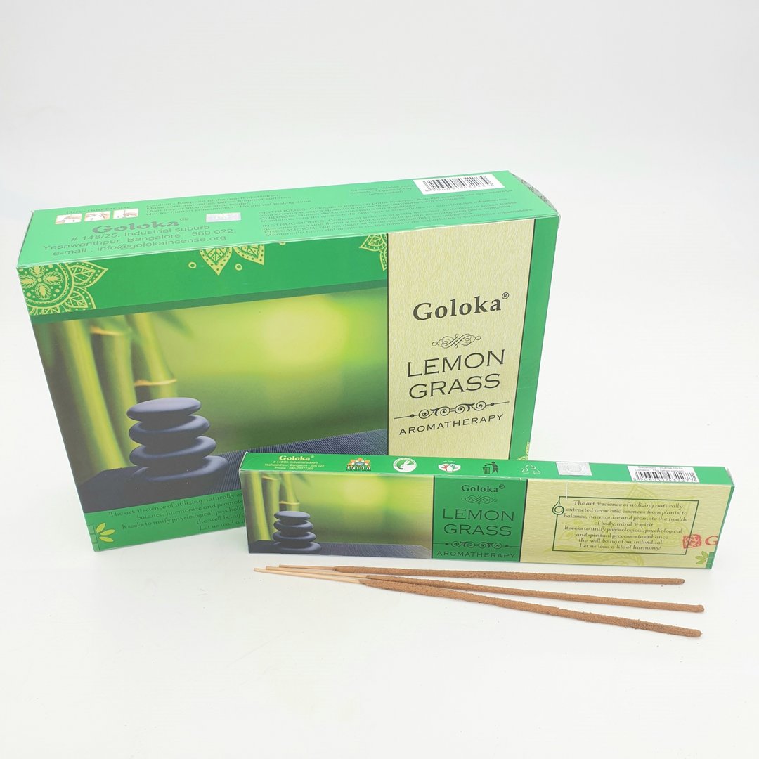 Goloka Aromatherapie Lemongrass (Zitronengras) - Räucherstäbchen 15 g