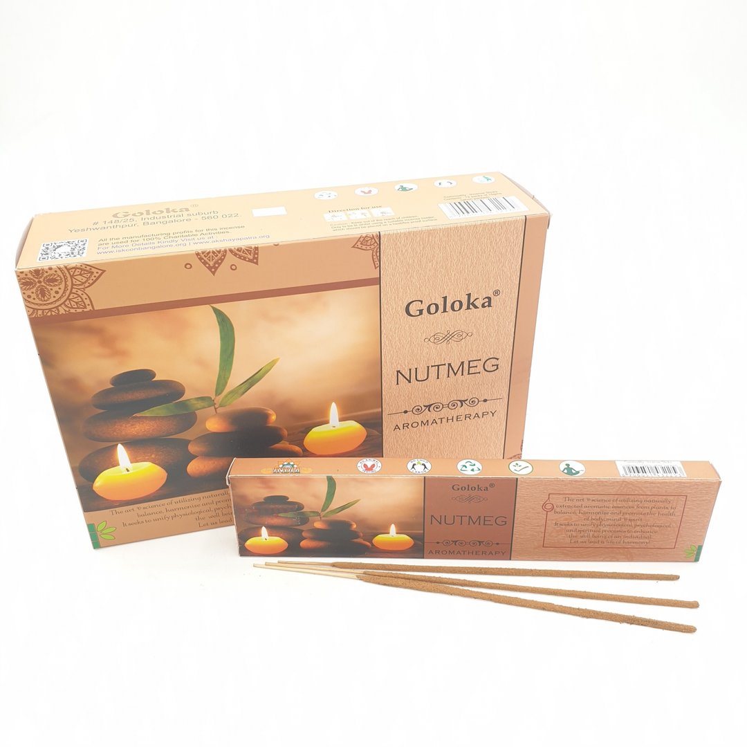 Goloka Aromatherapie Nutmeg (Muskatnuss) - Räucherstäbchen 15 g