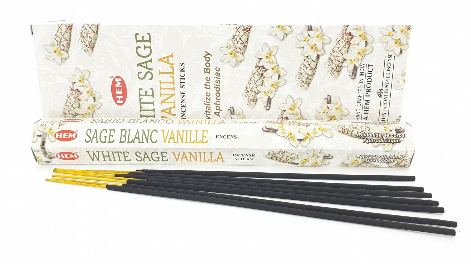 HEM White Sage Vanilla  (Weißer Salbei - Vanille) - Räucherstäbchen ca. 25 g