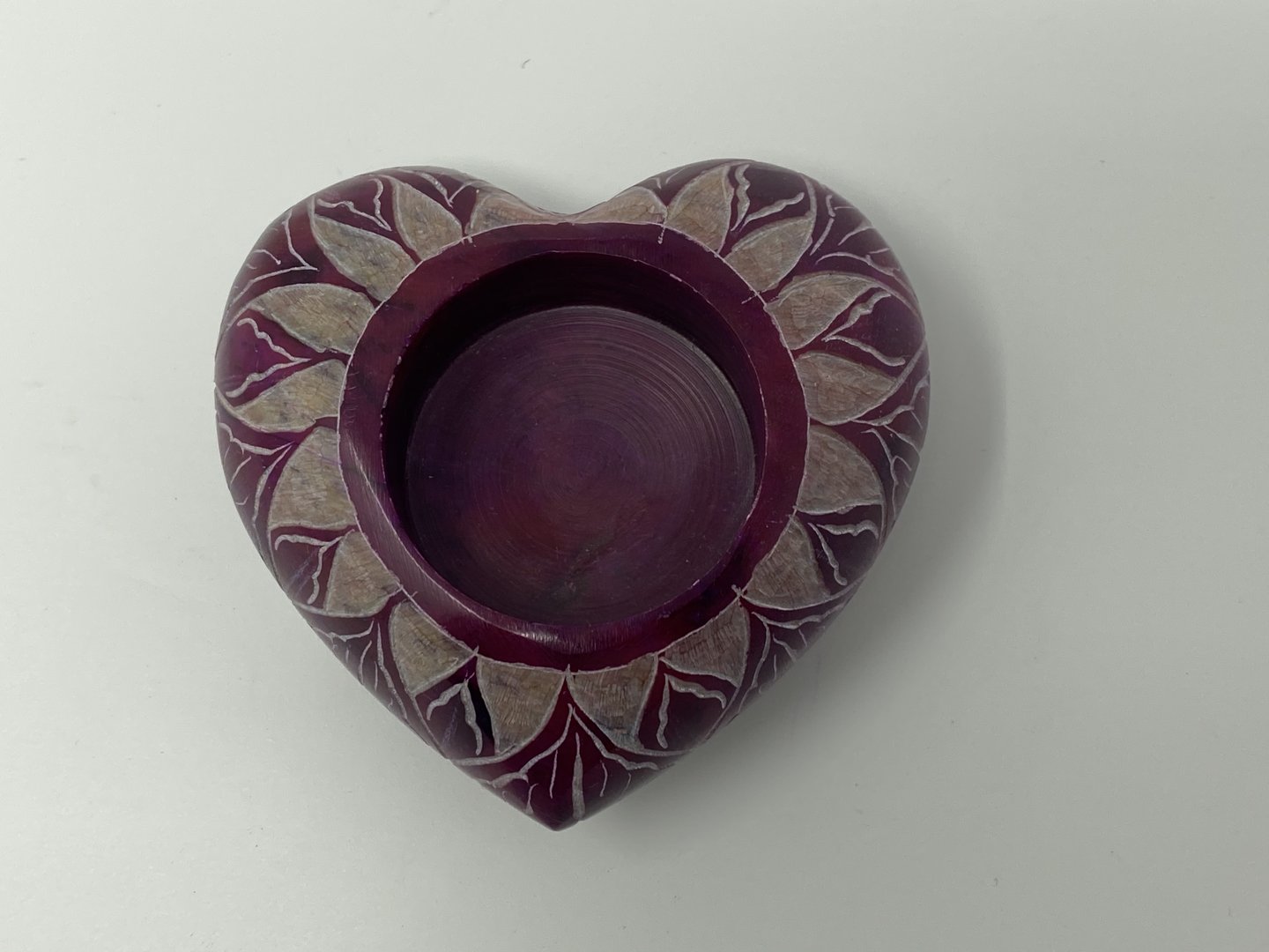 Teelicht "Herz" Speckstein lila