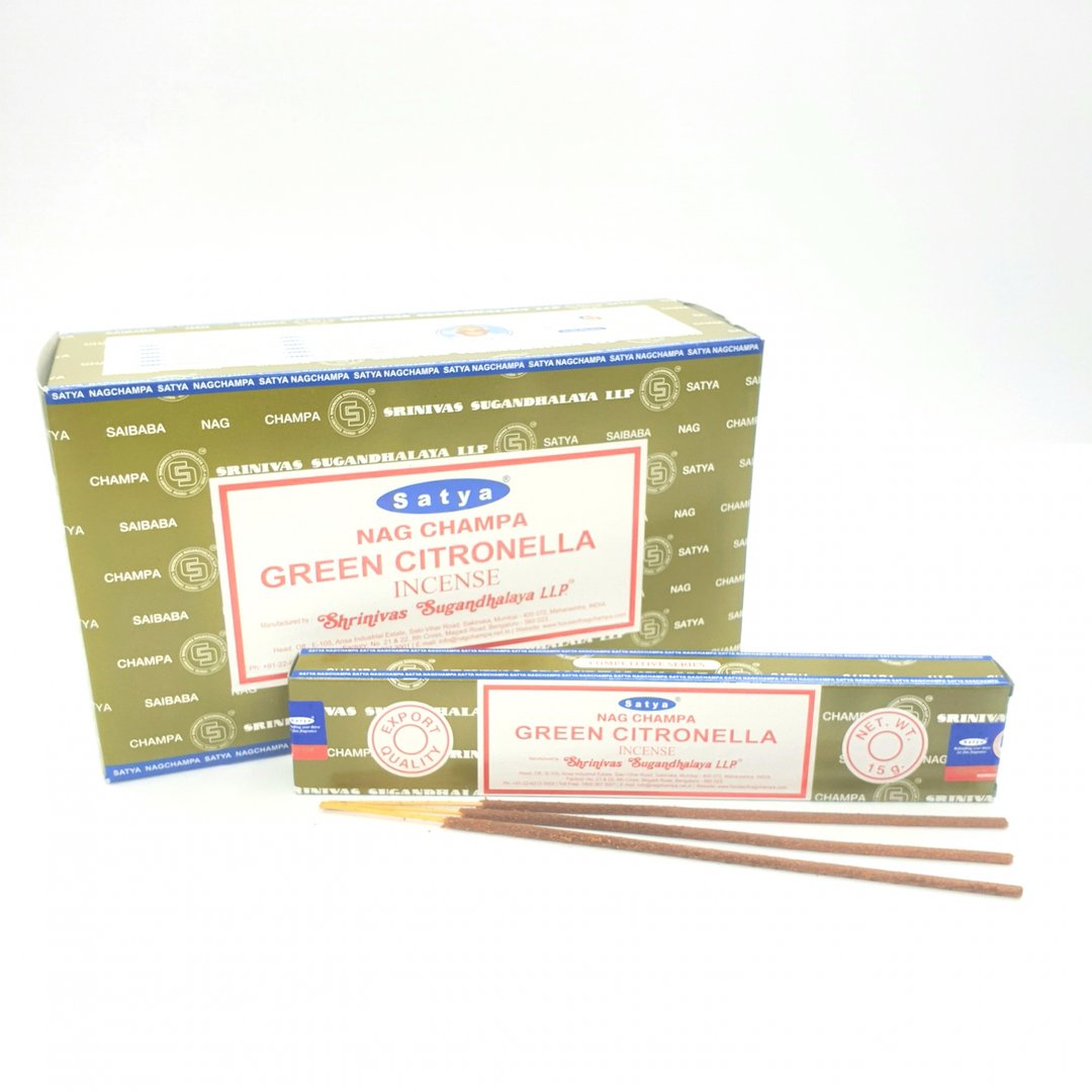 Satya Nag Champa Green Citronella (Grünes Zitronengras) - Räucherstäbchen 15 g