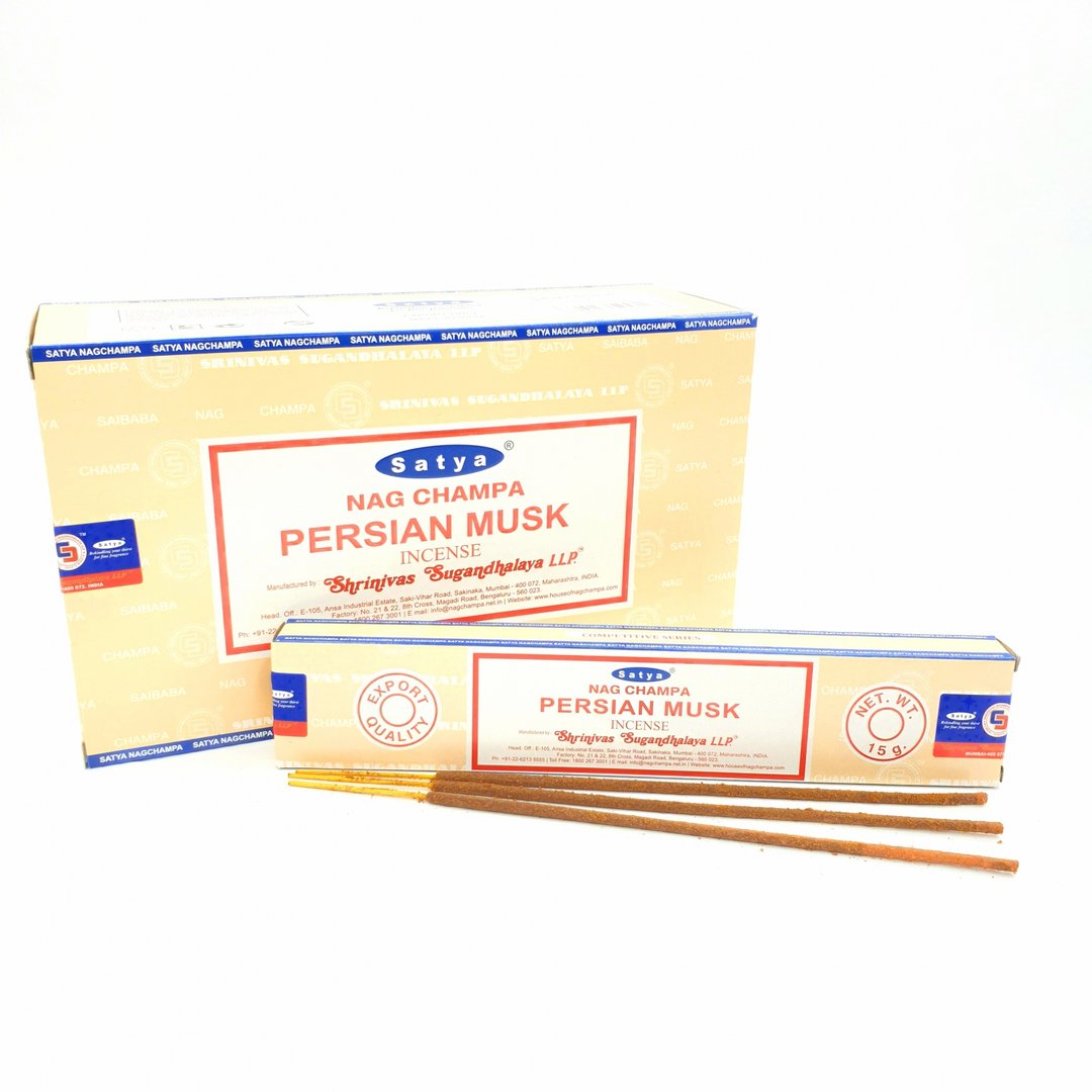 Satya Nag Champa Persian Musk (Persischer Moschus) - Räucherstäbchen 15 g