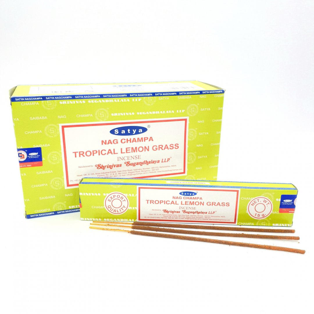 Satya Nag Champa Tropical Lemon Grass (Tropisches Zitronengras) - Räucherstäbchen 15 g